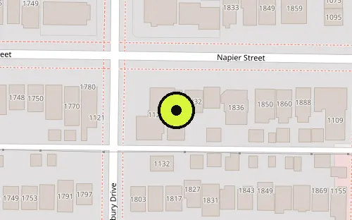 Map location of 1100 Salsbury Dr