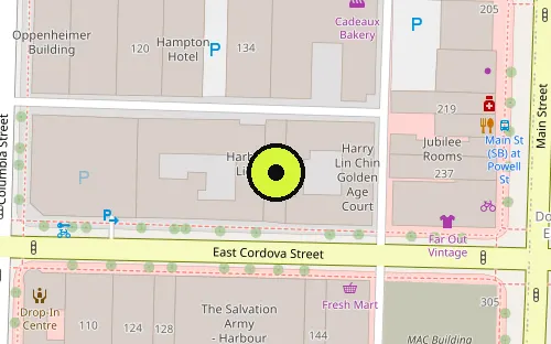 Map location of 139 E Cordova St