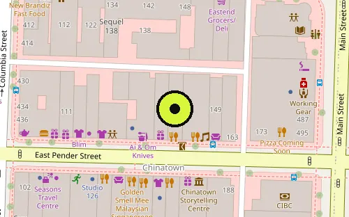 Map location of 139 E Pender St
