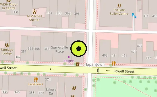 Map location of 143 Dunlevy Av
