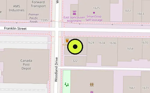 Map location of 1610 Franklin St