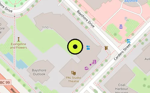 Map location of 1616 Bayshore Dr