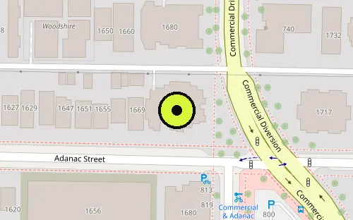 Map location of 1683 Adanac St