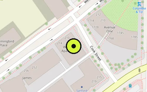 Map location of 1715 Cook St