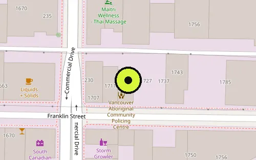 Map location of 1719 Franklin St