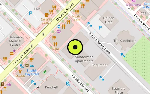 Map location of 1775 Pendrell St