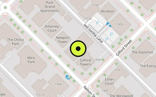 Map location of 1925 Nelson St
