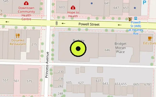 Map location of 220 Princess Av