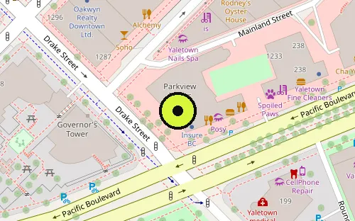 Map location of 238 Davie St