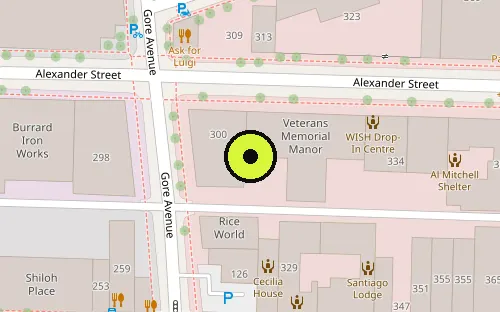 Map location of 310 Alexander St