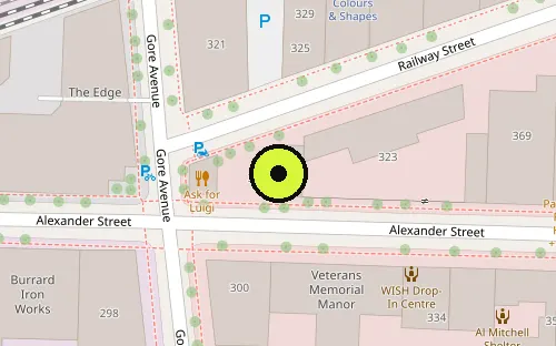Map location of 313 Alexander St