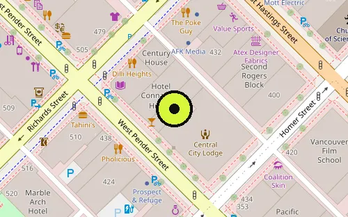 Map location of 429 W Pender St