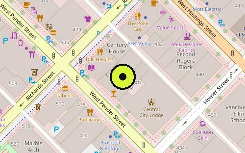 Map location of 435 W Pender St