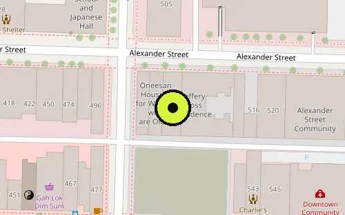 Map location of 504 Alexander St