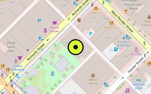 Map location of 518 Richards St