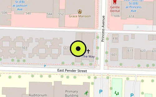 Map location of 575 E Pender St